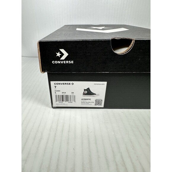 Size 7 Converse Women Sneaker Black Hi Rose Embroidered Jellyfish Jitter A13657C - Picture 9 of 9